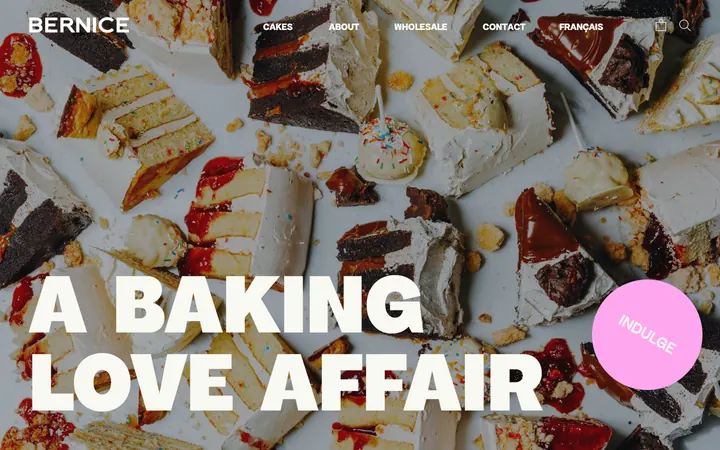 Bernice BakeryのWebサイトのトップ画面（他のスタジオの作品）